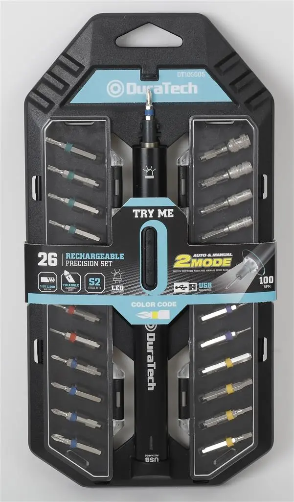Duratech 26Pc 3.6V Li-Ion Rechargeable Precision Screwdriver Set 1