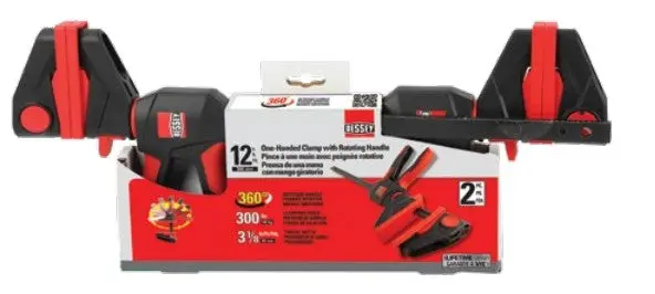 Bessey Ehkl360-12-Set 12 In. X 3-1/8 In. Trigger Clamp With 360 Rotating Handle (2-Pack) 2