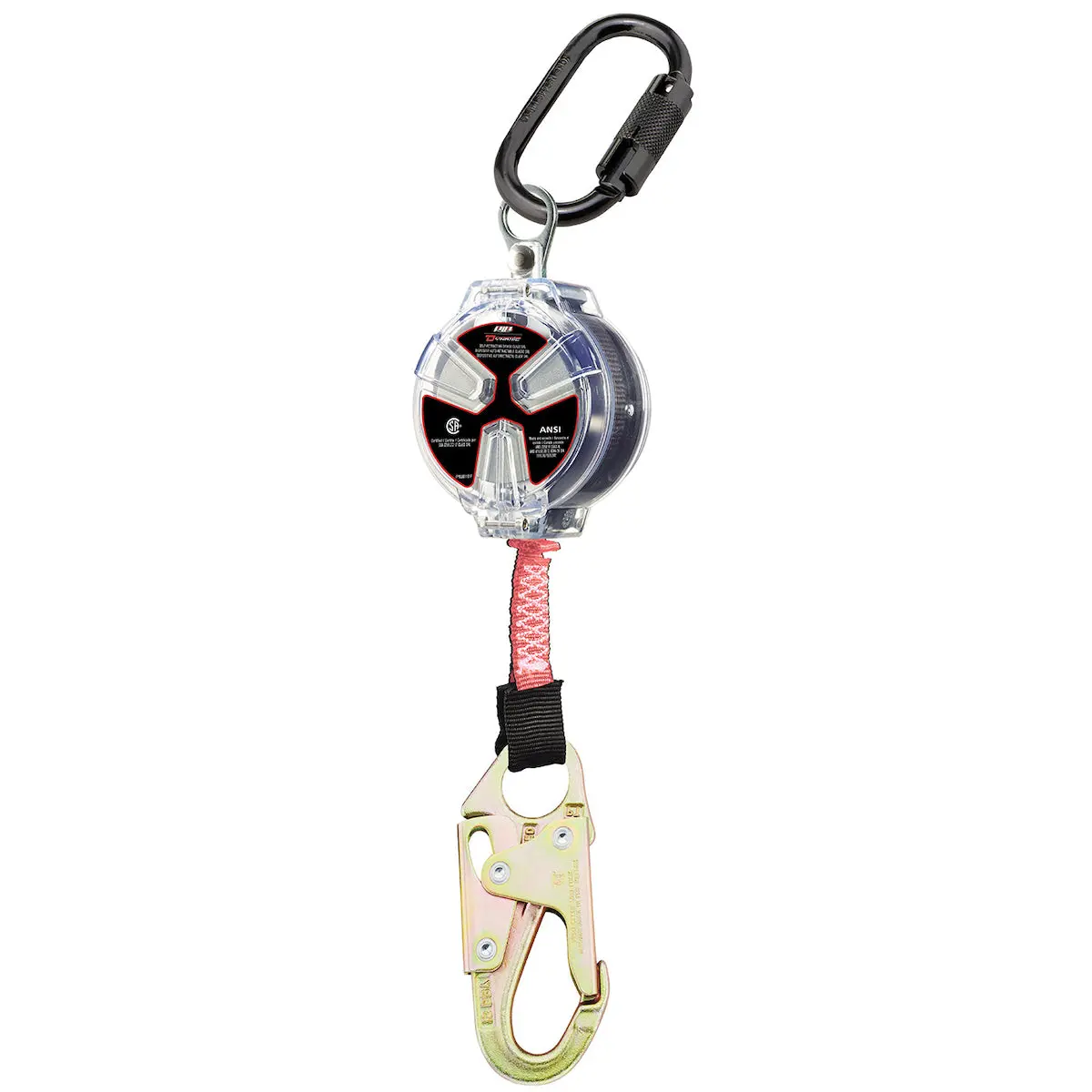 Dynamic Fp1101w 6 Ft. Webbing Self-Retracting Lifeline W/Triple Action Carabiner 310 Lbs 1