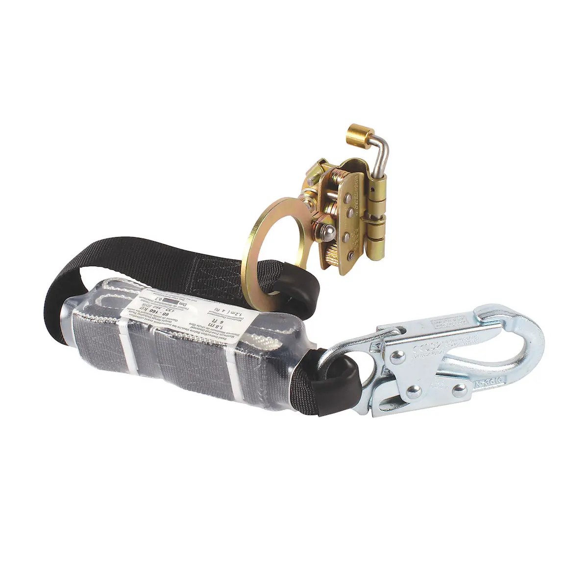 Dynamic Fp13130 Automatic Rope Grab W/Panic Lock Shock Absrobing Lanyard & Double Locking Hook 30 In 1