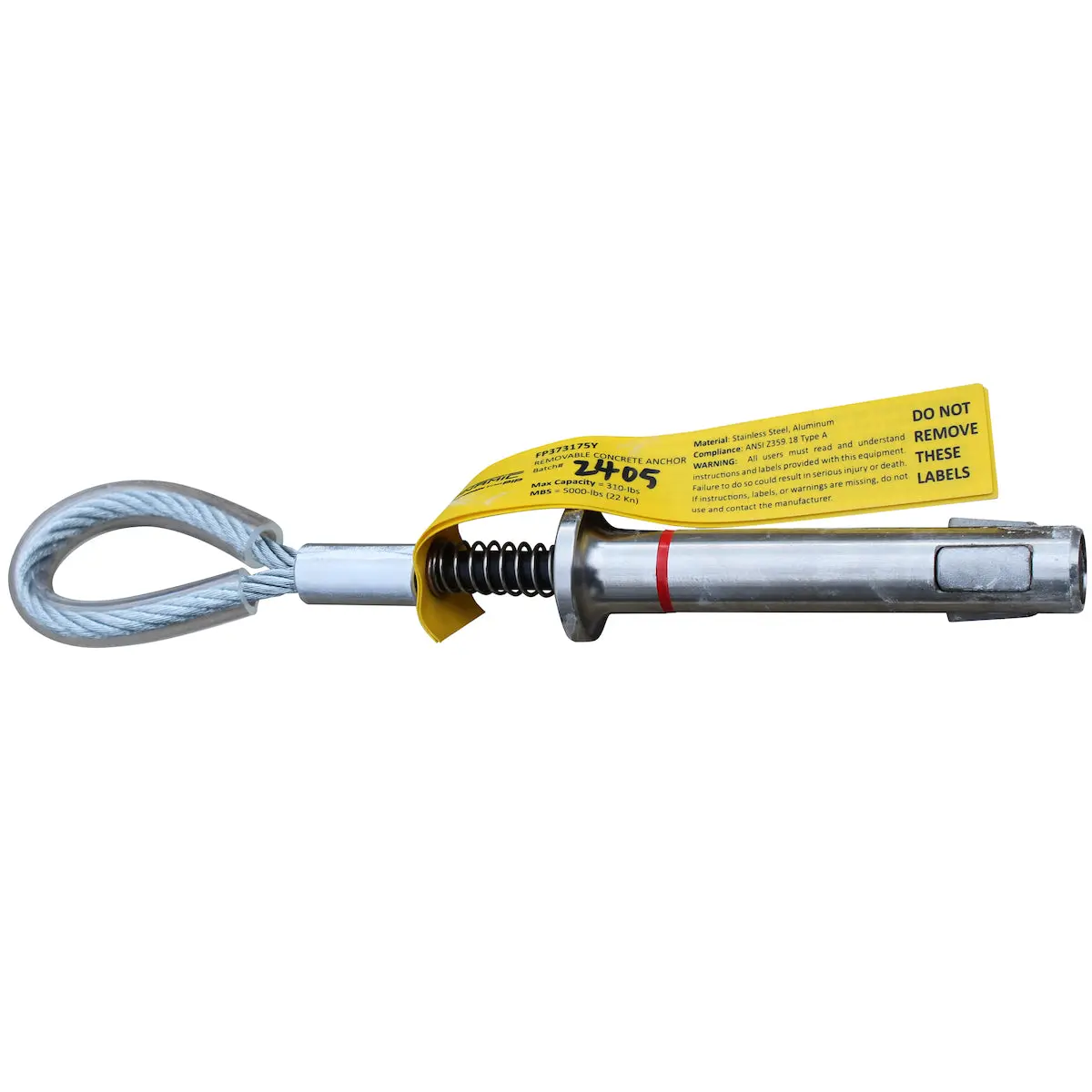 Dynamic Fp373175y Temporary Removable Concrete Anchor 3/4 In. Diameter 1