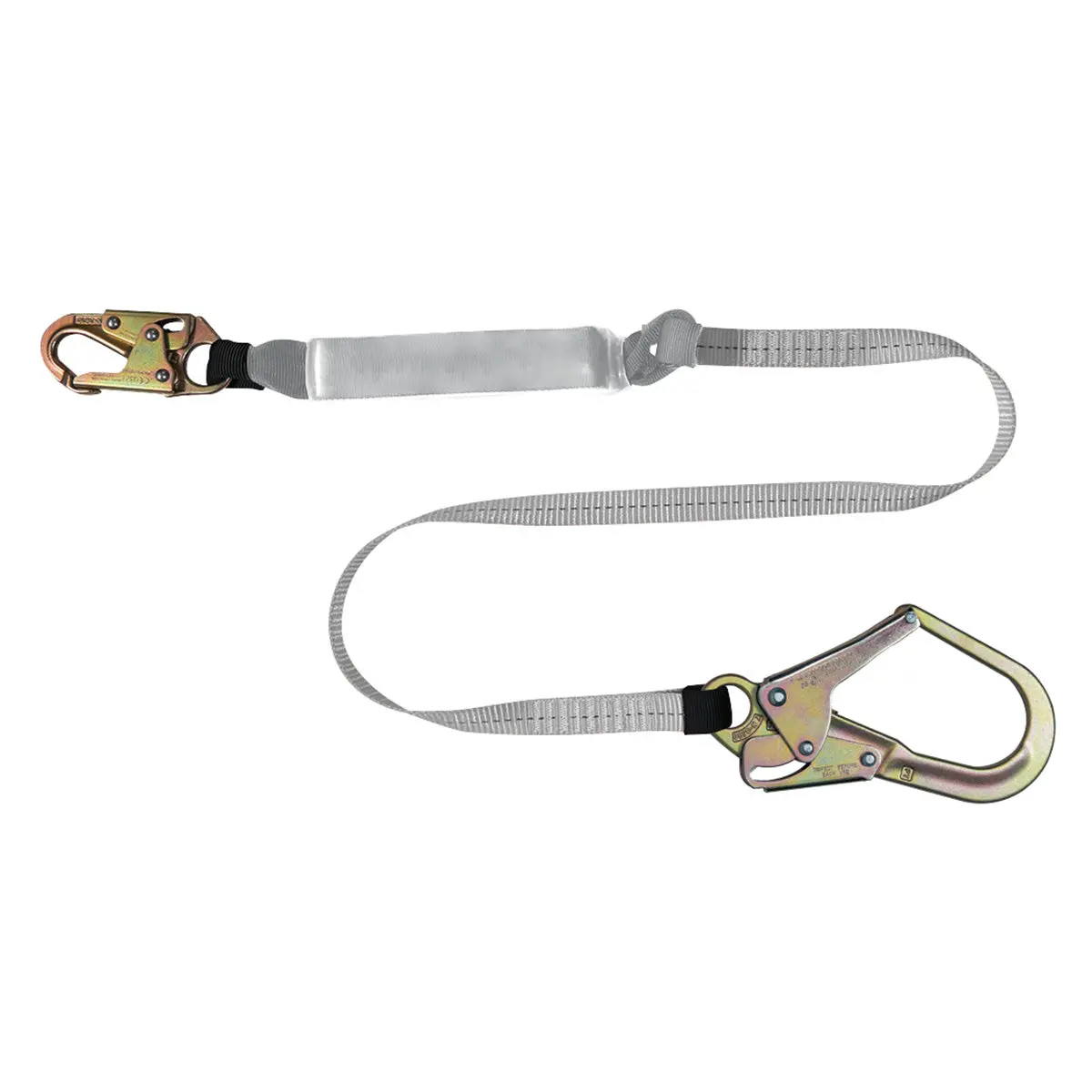 Dynamic Fpy73314/6 Single Leg Fixed Lanyard W/Energy Absorber & Large Snap Hook 6 Ft. 1