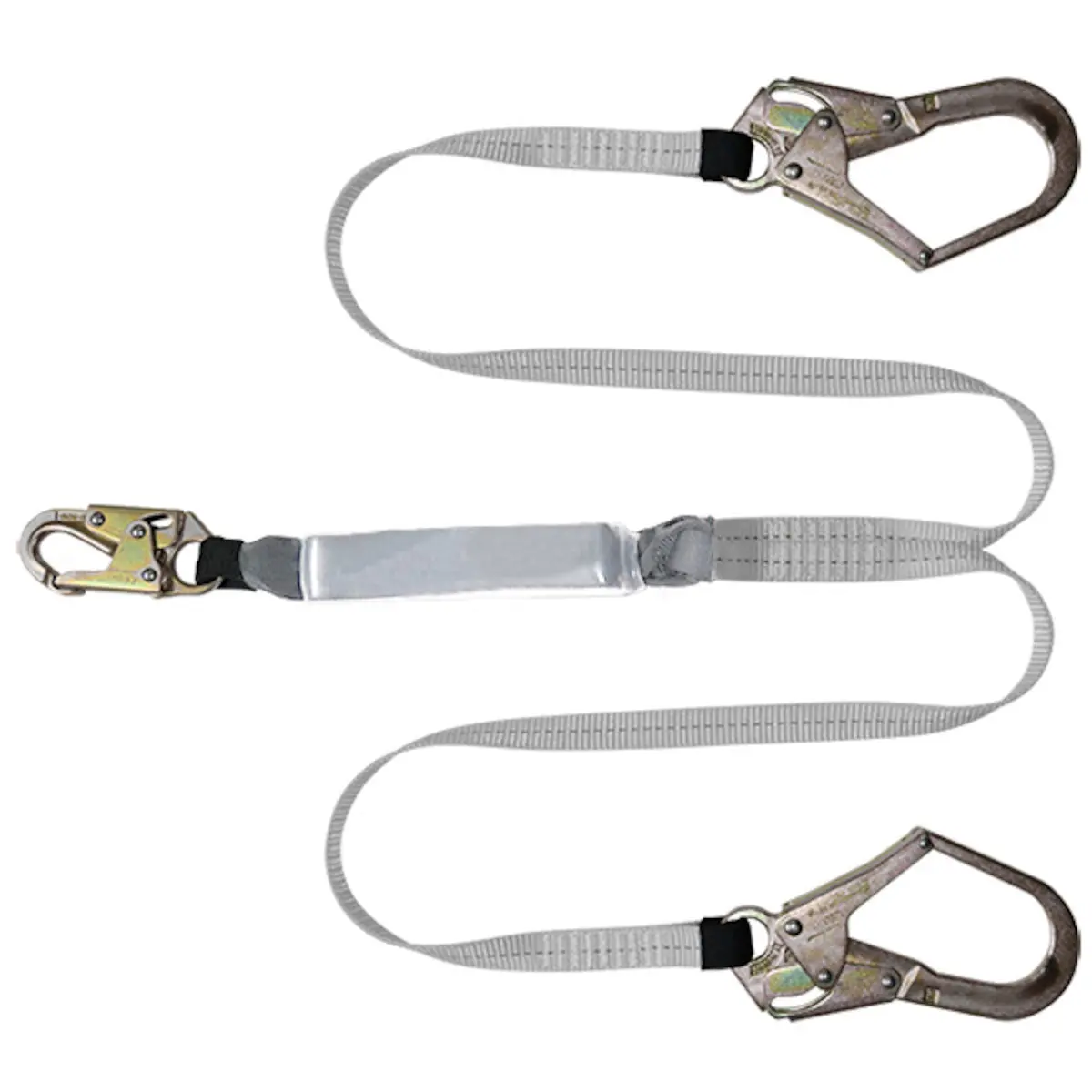 Dynamic Fpy736144/6 Dbl Leg Fixed Y-Lanyard W/Energy Absorber & 2 Large Snap Hooks 6 Ft. 1