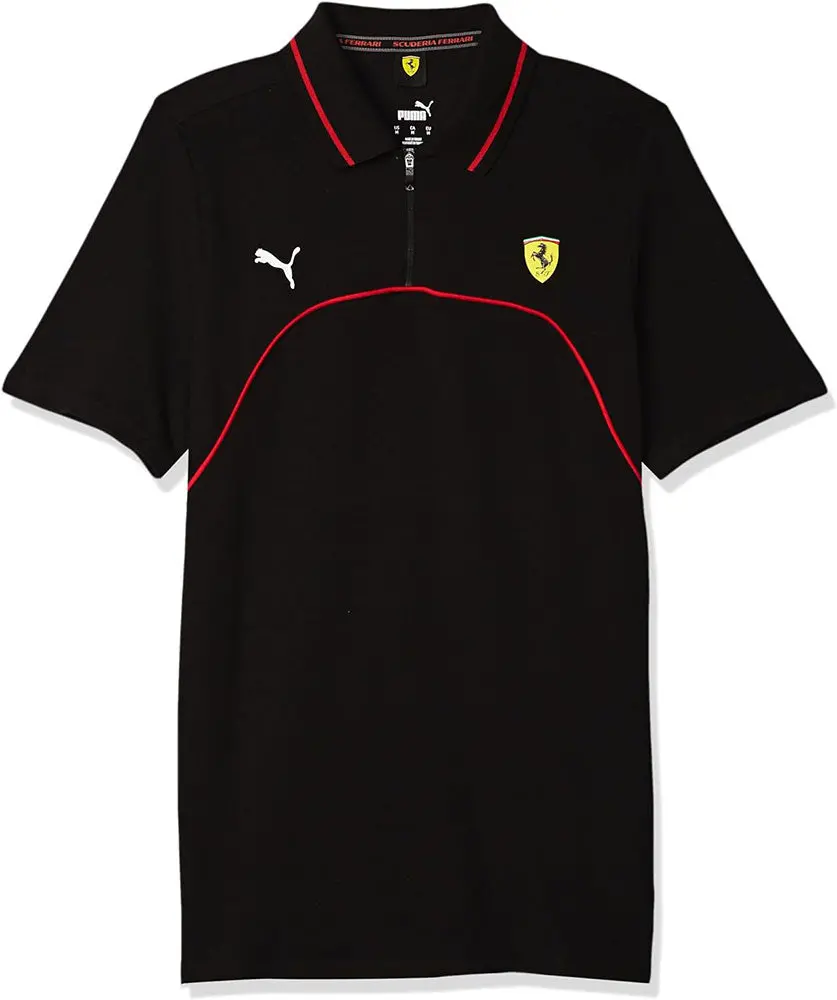 Puma Ferrari Race Tipped Polo Shirt Black 1