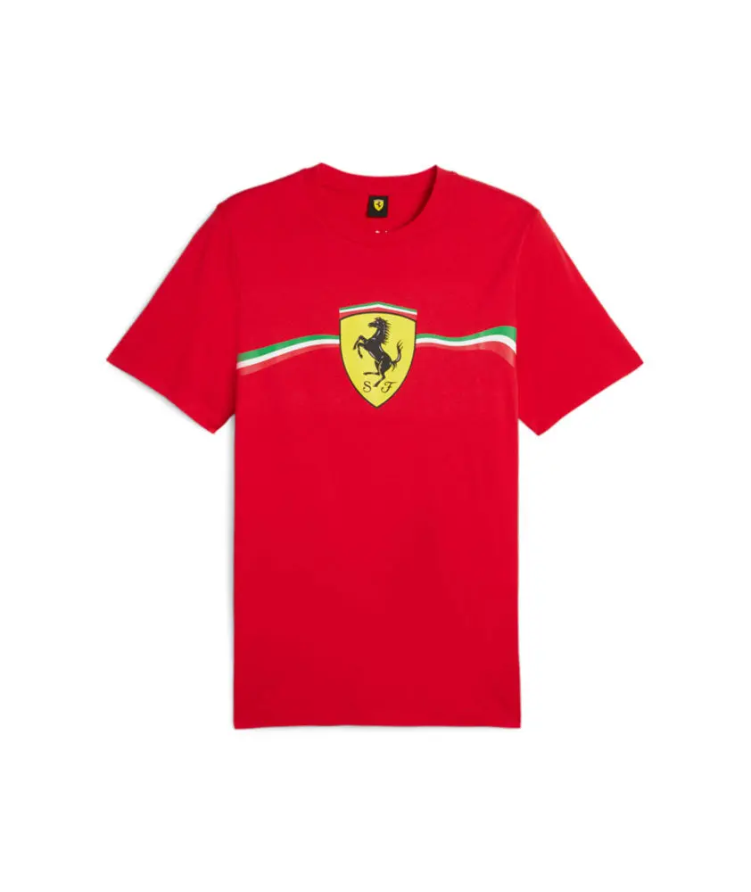 Puma Ferrari Race Heritage Shield Tee Red 1