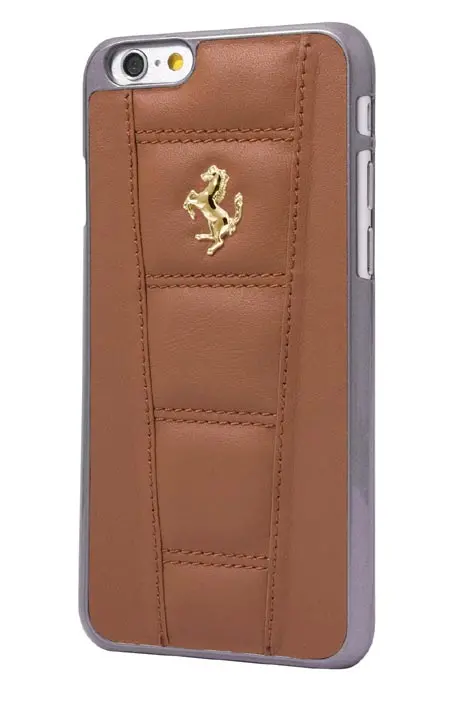 Ferrari 458 Iphone 6/6S Plus Camel Leather Case 1