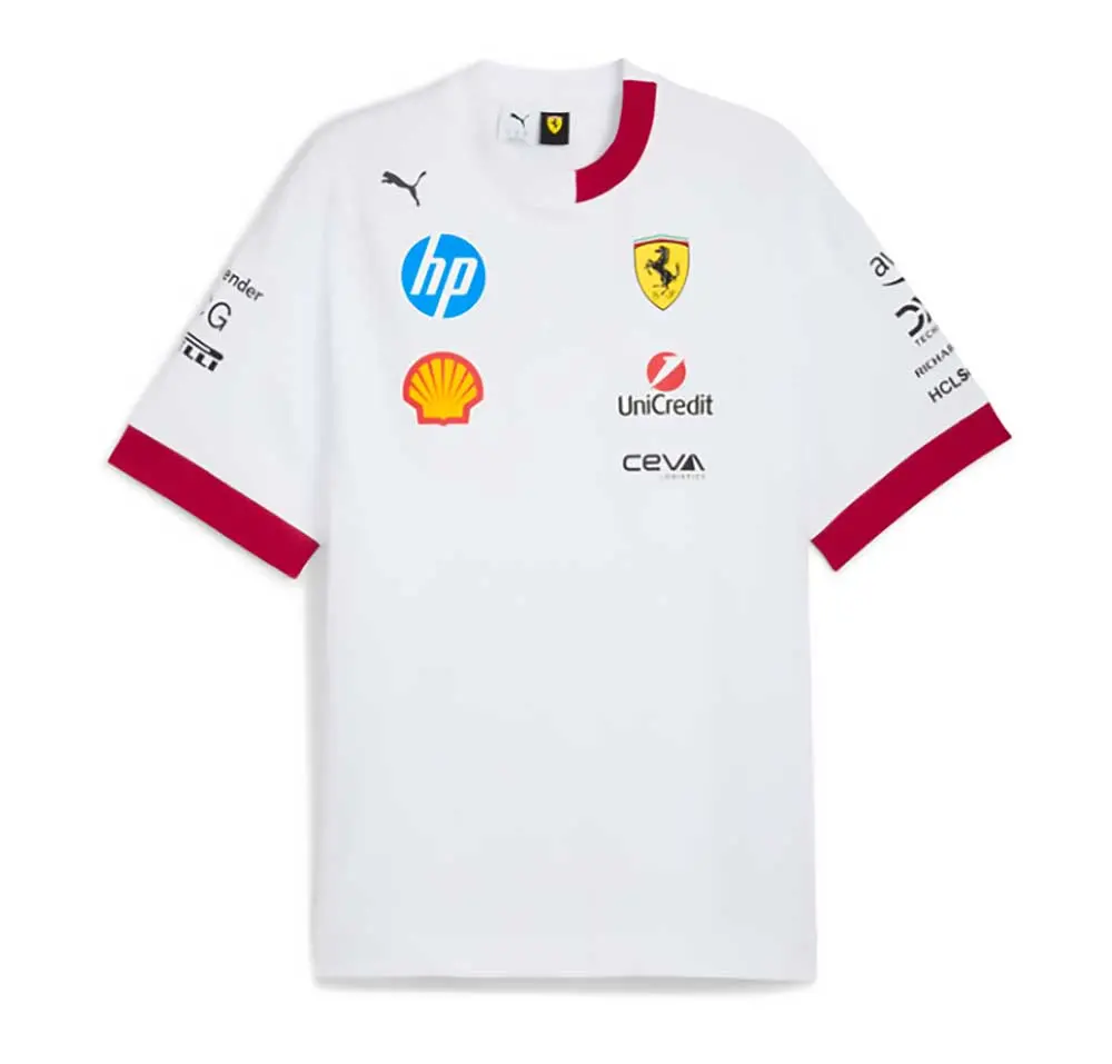 Scuderia Ferrari F1 Replica Oversized Drivers Tee 2025 White 1