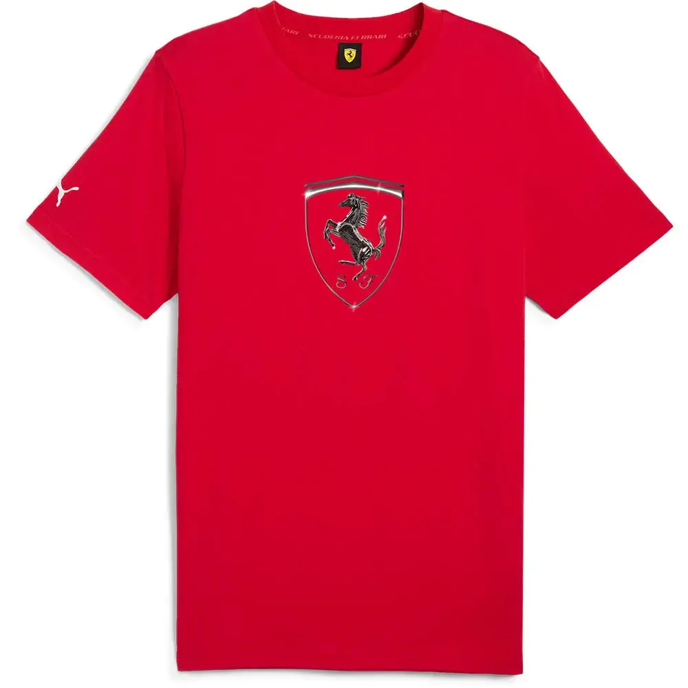 Scuderia Ferrari F1 Ladies Big Shield Tonal Tee Red 1