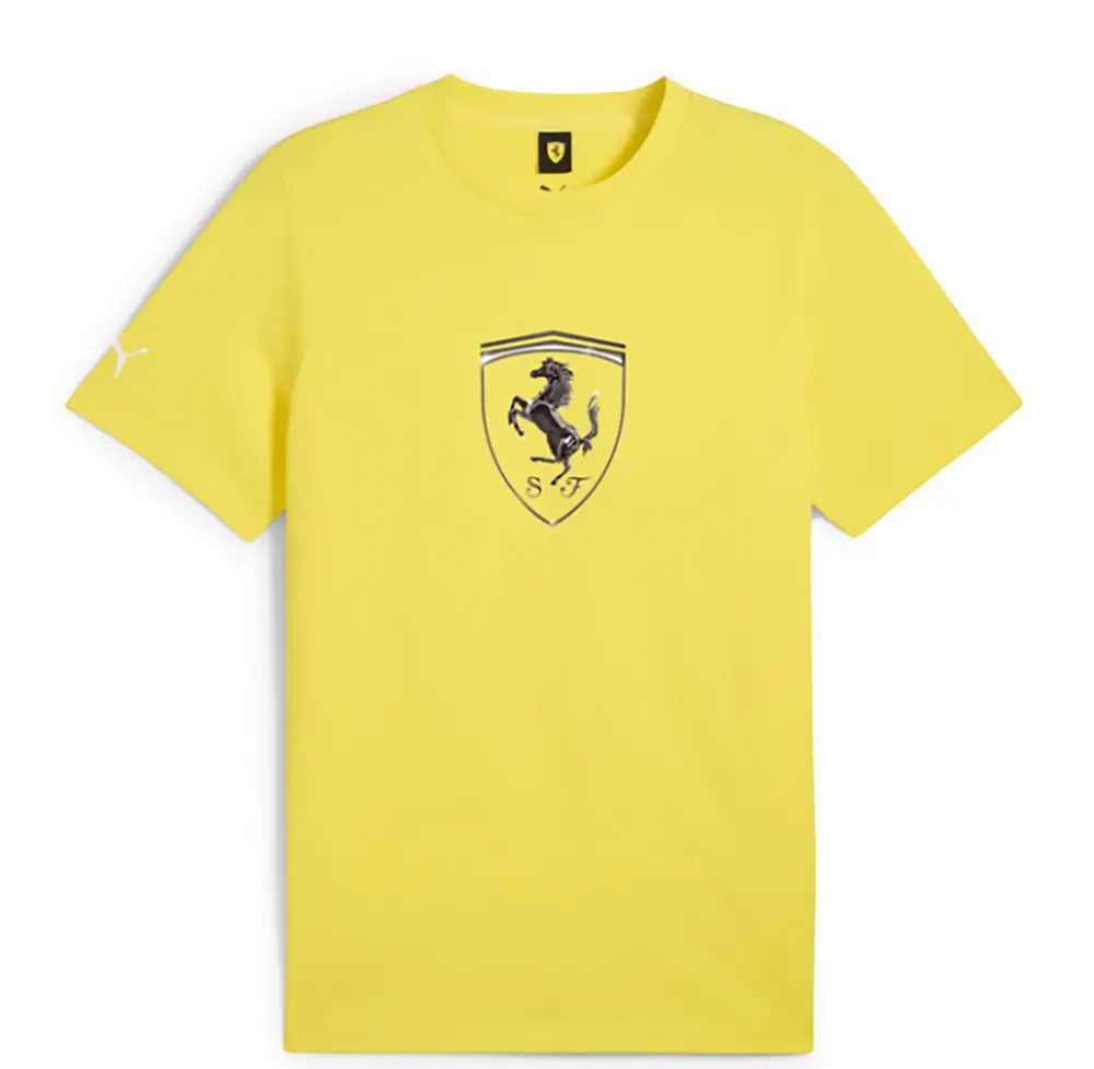 Puma Ferrari Race Tonal Shield Tee Yellow 1