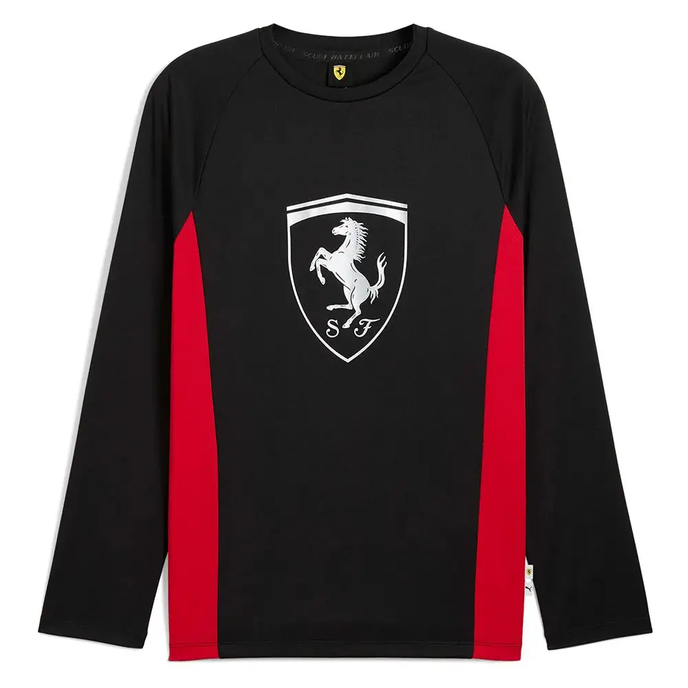 Puma Ferrari Long Sleeve Shield Tee Black 1