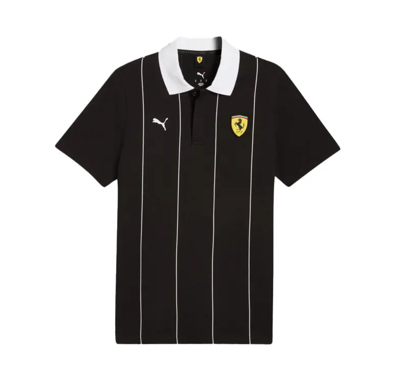 Scuderia Ferrari Race Stripes Premium Polo Shirt Black 1