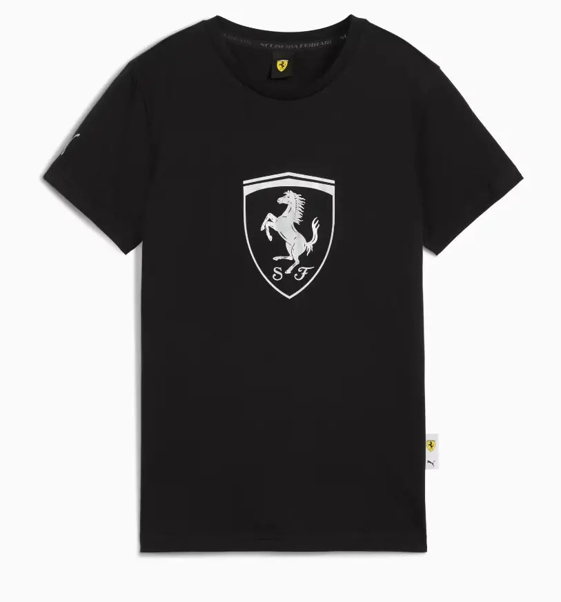 Scuderia Ferrari F1 Ladies Tonal Shield Tee Black 1