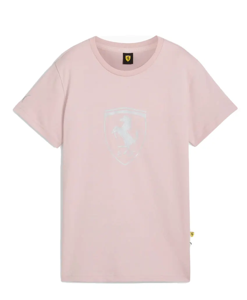 Scuderia Ferrari F1 Ladies Tonal Shield Tee Pink 1