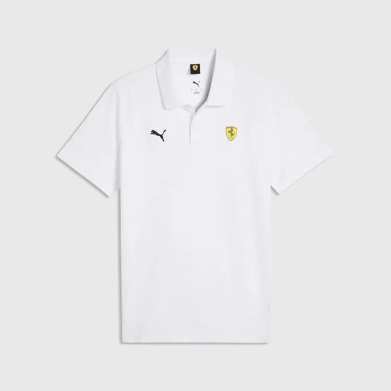 Scuderia Ferrari F1 Classic Shield Polo Shirt White 1