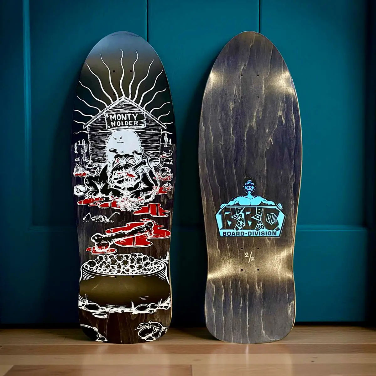 Monty Nolder Bulldog (#2) Limited Edition Bbc Deck 10.25”X31” Hand-Painted (1 Of 2) 1