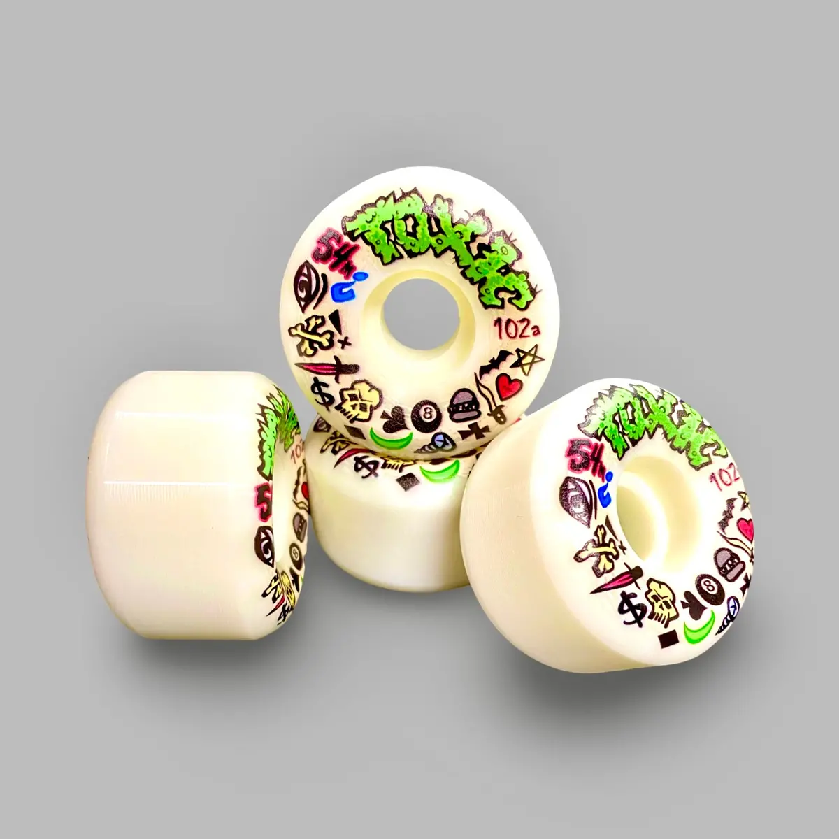 Toxic Team Very Hard White Wheels 54Mm/102A 1