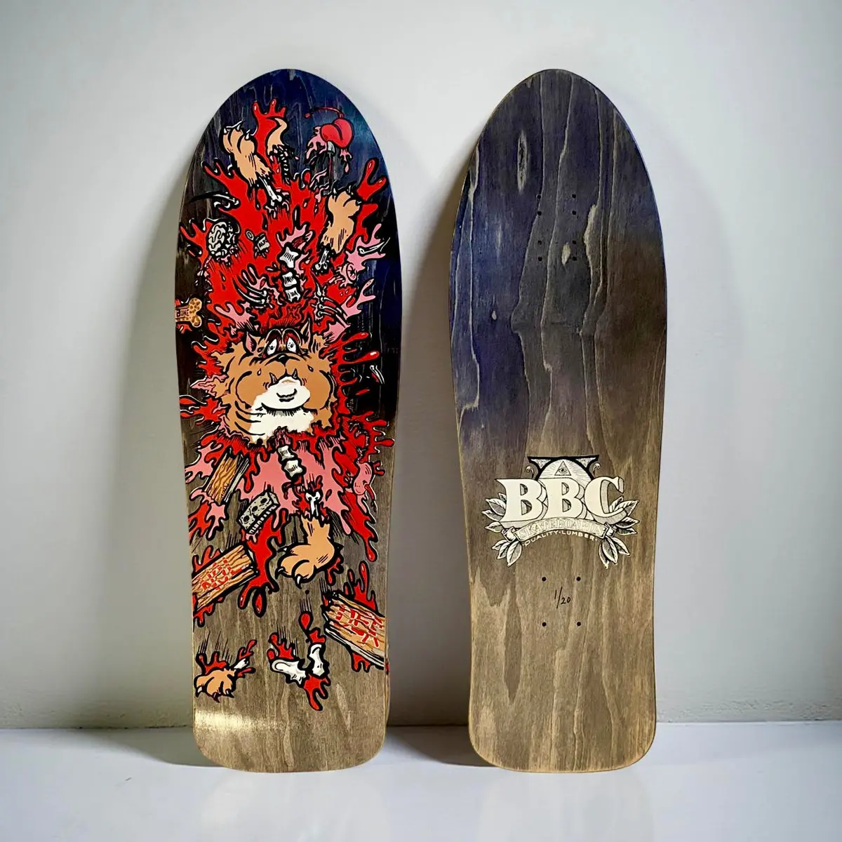 Monty Nolder Bbc Exploded Bulldog (#3) Limited Edition Deck 10.2"X32" Hand-Painted (1 Of 20) 1