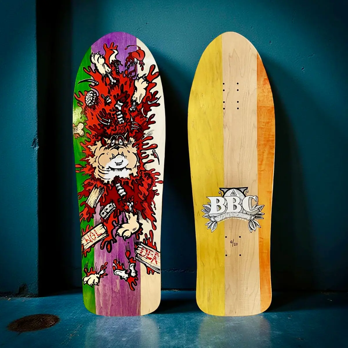 Monty Nolder Bbc Exploded Bulldog (#3) Limited Edition Deck 10.2"X32" Hand-Painted (1 Of 20) 1