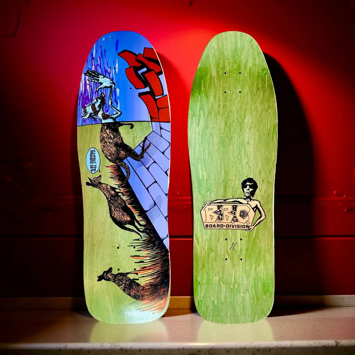 Jeff Phillips Kangaroos One Of A Kind Bbc Deck, Hand-Painted 10"X31" (1 Of 1) 1