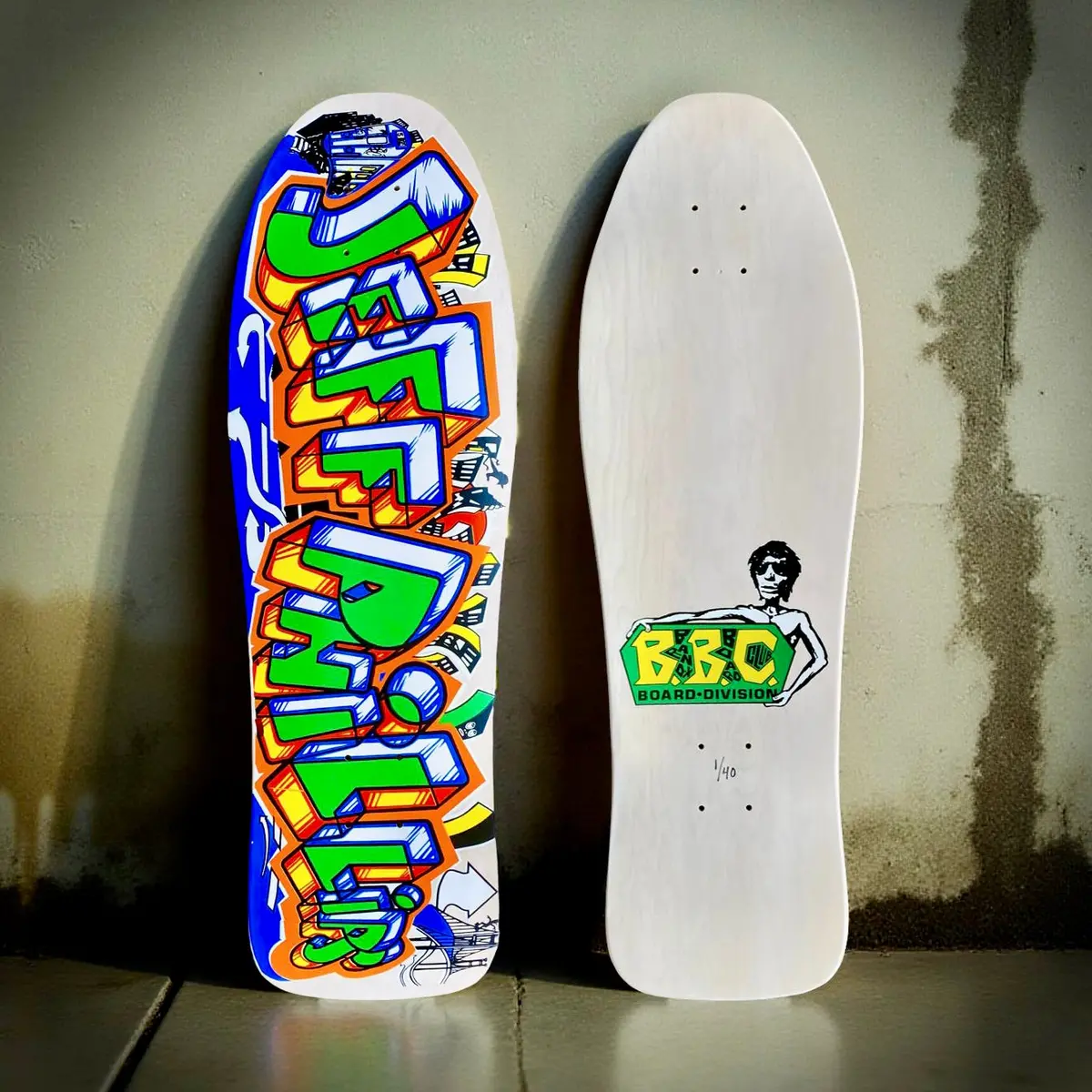 Jeff Phillips Graffiti Limited Edition, White Hand Painted Bbc Deck (1 Of 40) 1