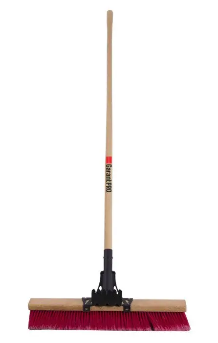Garant Gbnp24 24 In. Red Bristle Braced Wooden Handle Roofer Broom Brush 1