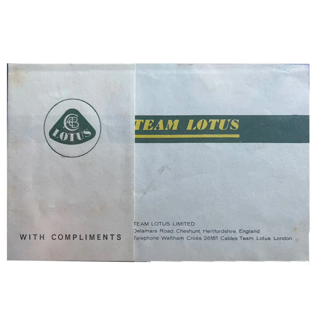 Team Lotus - Compliments Slip 1