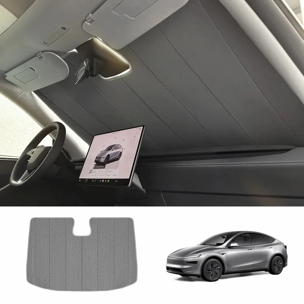Graphite-Insulated Foldable Front Windshield Sunshade For Tesla Model 3 2017+/ Model Y 2020+ 2
