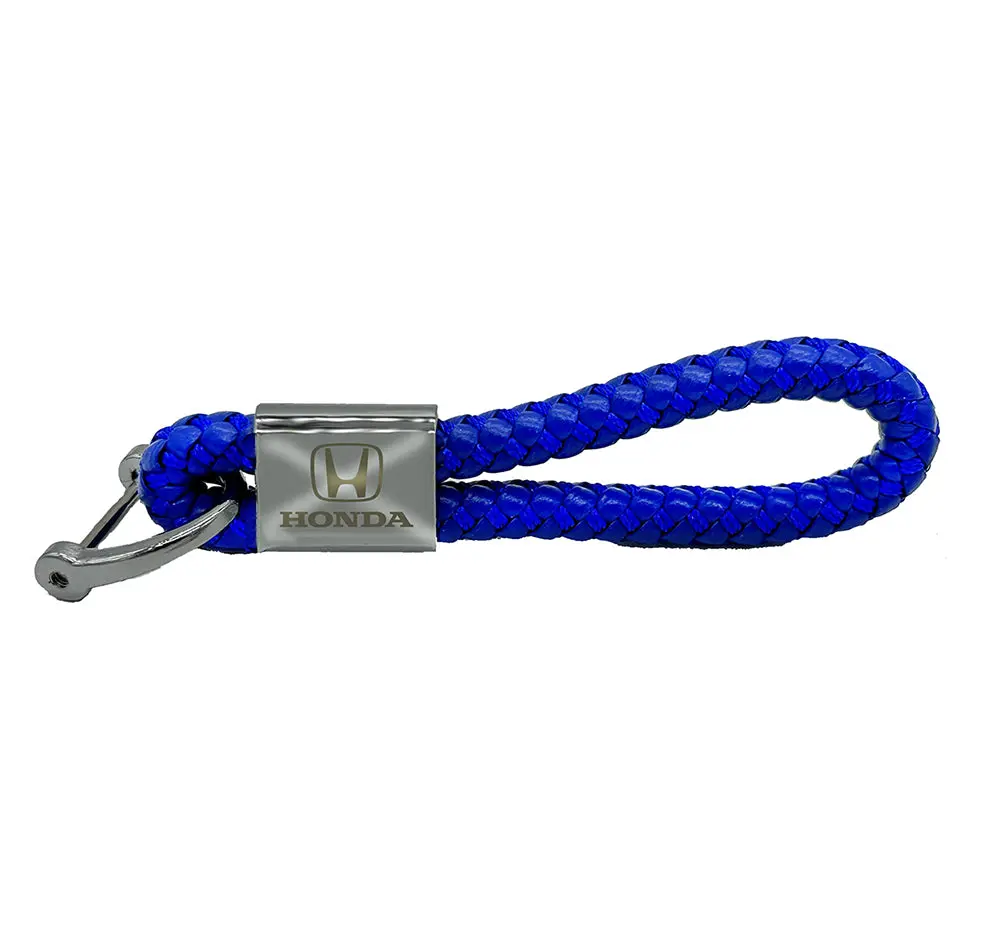 Honda Blue Leather Rope Keychain 1
