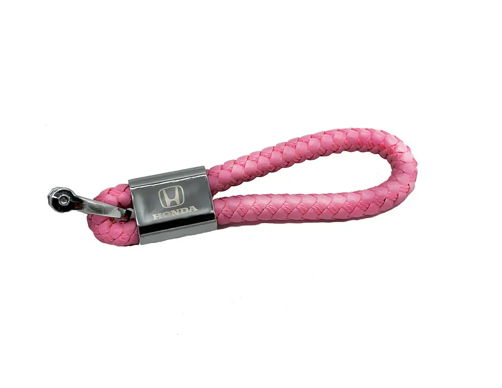 Honda Pink Leather Rope Keychain 1