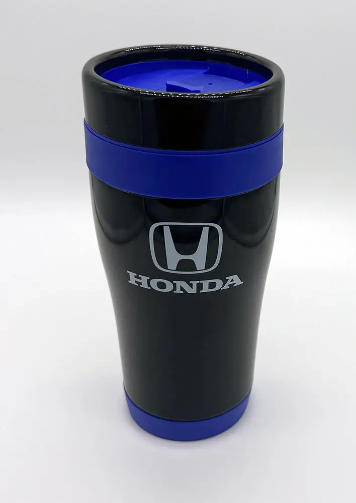 Honda Black/Blue Steel Travel Mug 1