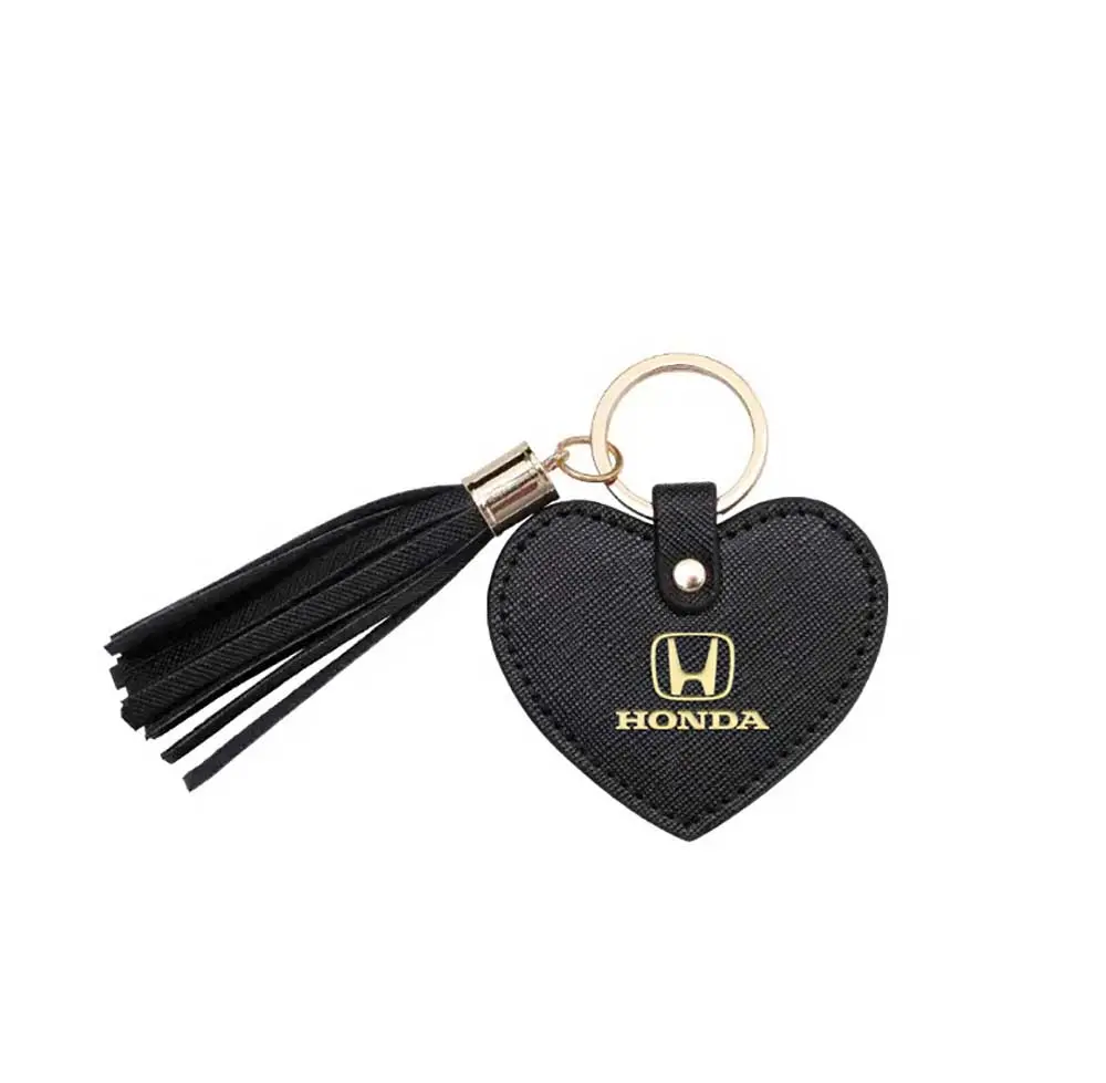 Honda Black Heart Tassel Keyring 1