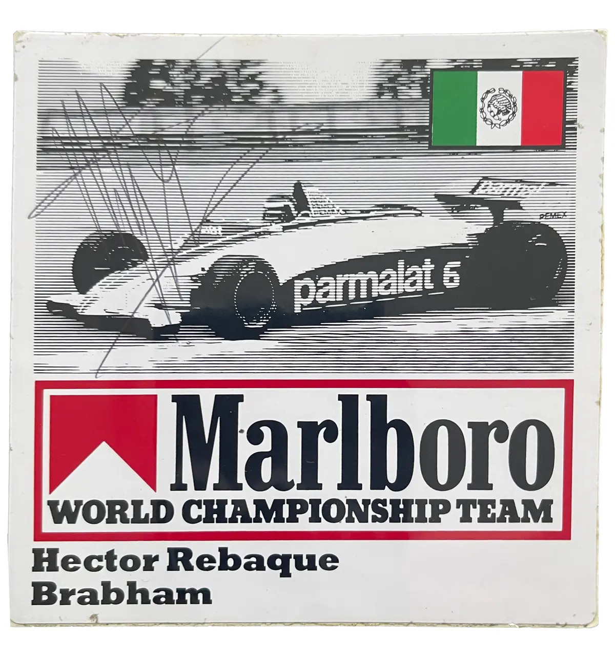 Marlboro-World-Championship-Team-Driver-Sticker - Hector Rebaque - Brabham F1 1