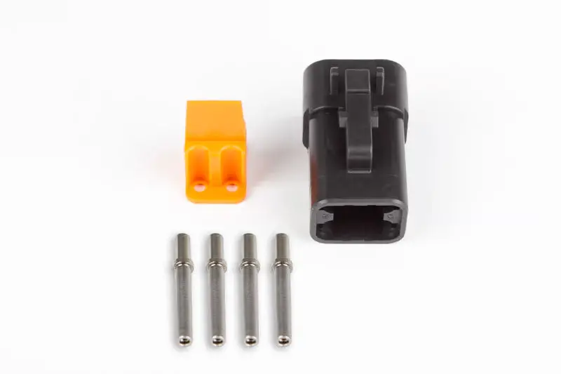 Haltech Plug And Pins Only - Male Deutsch Dtp-06-4S - Black Connector (25Amp) 1