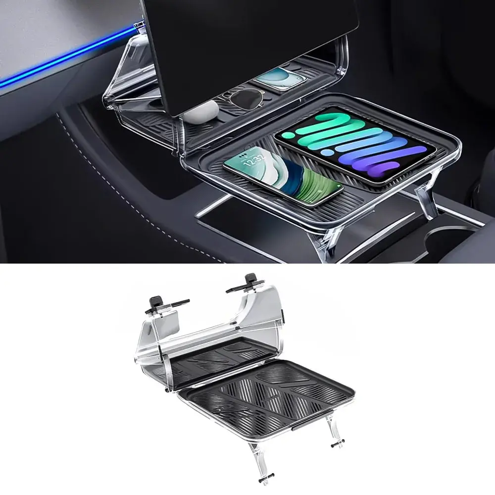Hidden Central Control Screen Lower Storage Box For Tesla Model 3/Y 2017-2026 3