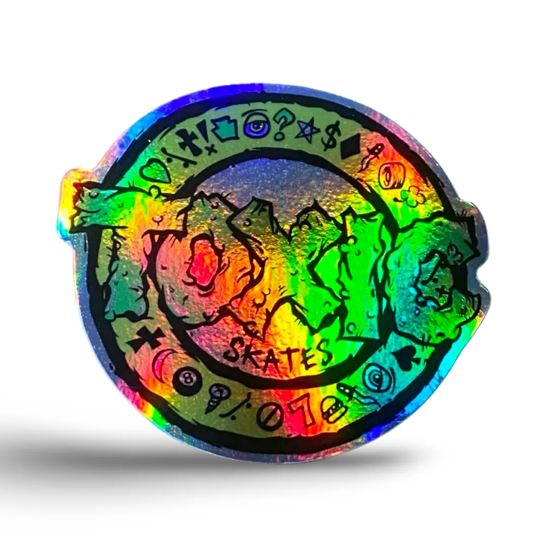 Toxic Skates Sticker Holographic 3" 1