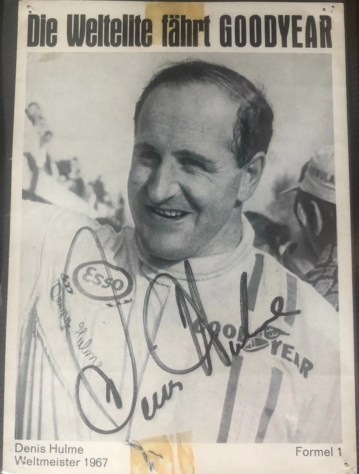 Denny Hulme Goodyear Driver Photo Autographed 1