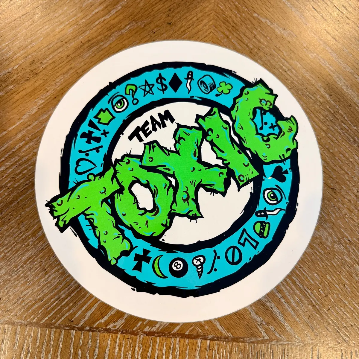 Toxic Round Huge Sticker 8” 1