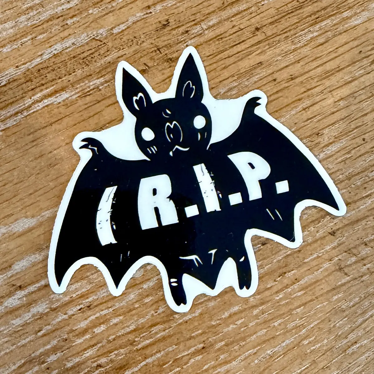 I R.I.P. Bat Sticker 3” 1