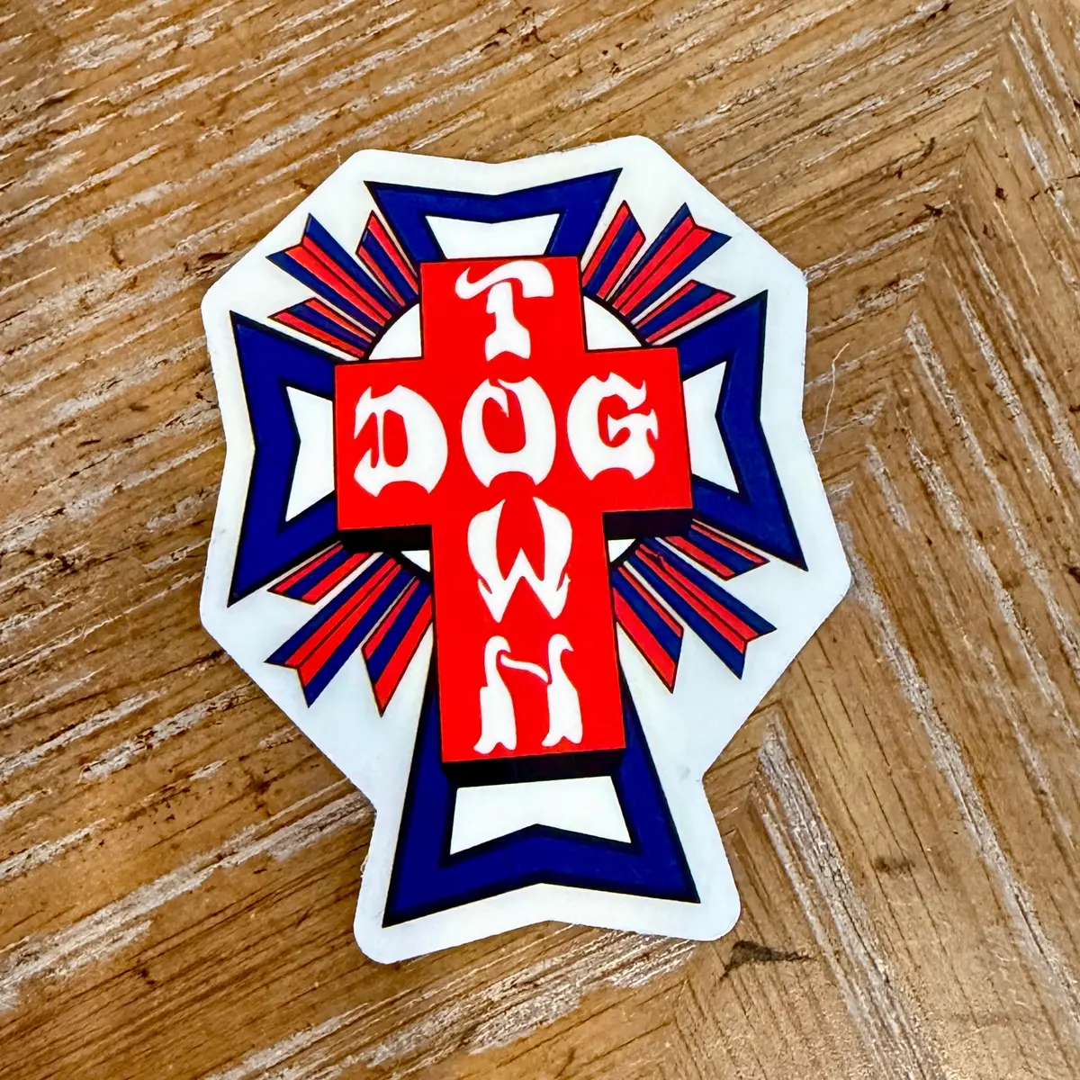 Dogtown Usa Cross Sticker 2" 1