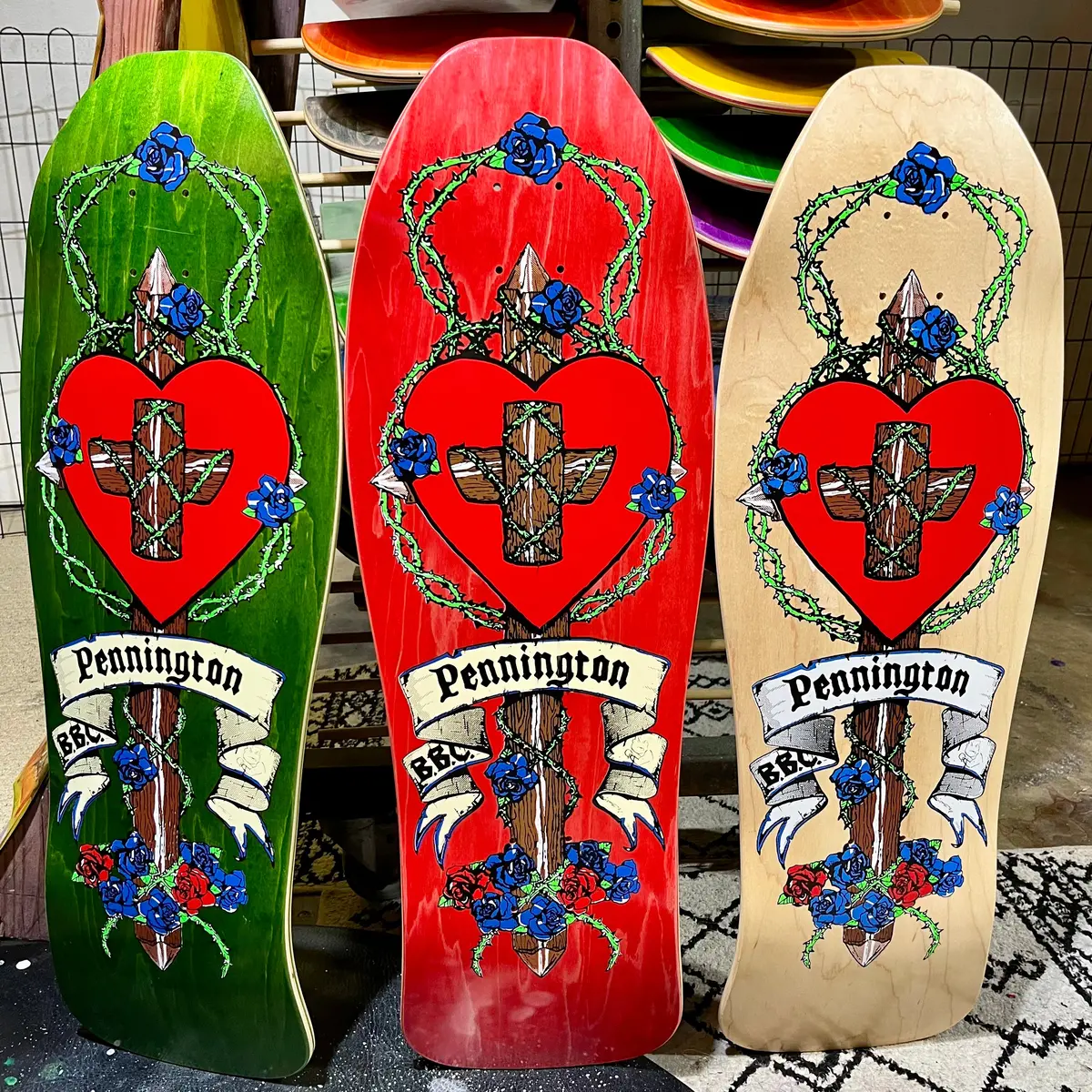 Bbc Bryan Pennington Crucifix Hand-Painted, Limited Edition Deck 10.3" X30.5" (Pre-Order, August) 1