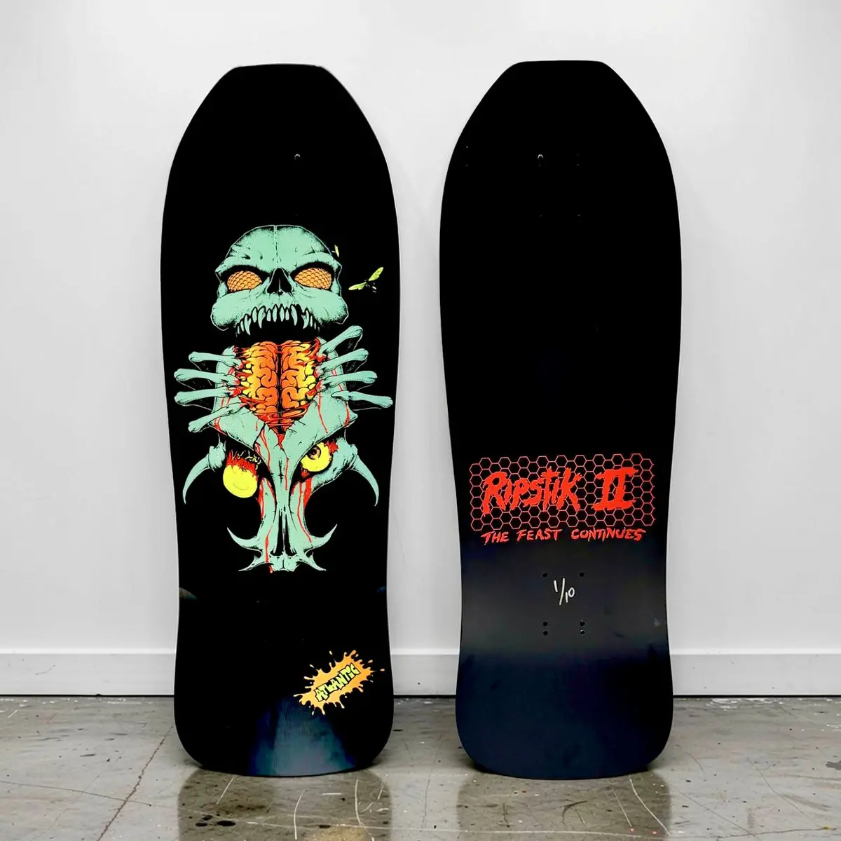 Ripstik Ii Neon & Fluorescent, Hand-Painted Deck 10.5"X30.5" (1 Of 10) 1