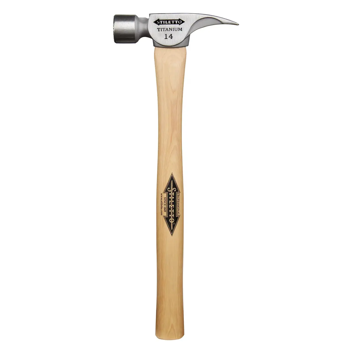 Stiletto Ti14ms 14 Oz. Milled/Straight Titanium Hammer With Hickory Handle 1
