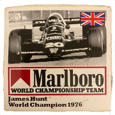 Marlboro-World-Championship-Team-Driver-Sticker-James Hunt - World Champion 1976  Wolf F1 1