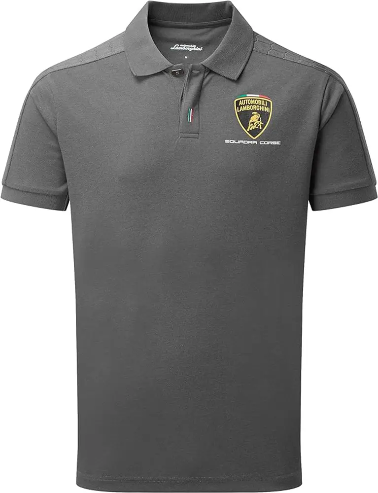 Lamborghini Squadra Corse Travel Polo Shirt Grey 1