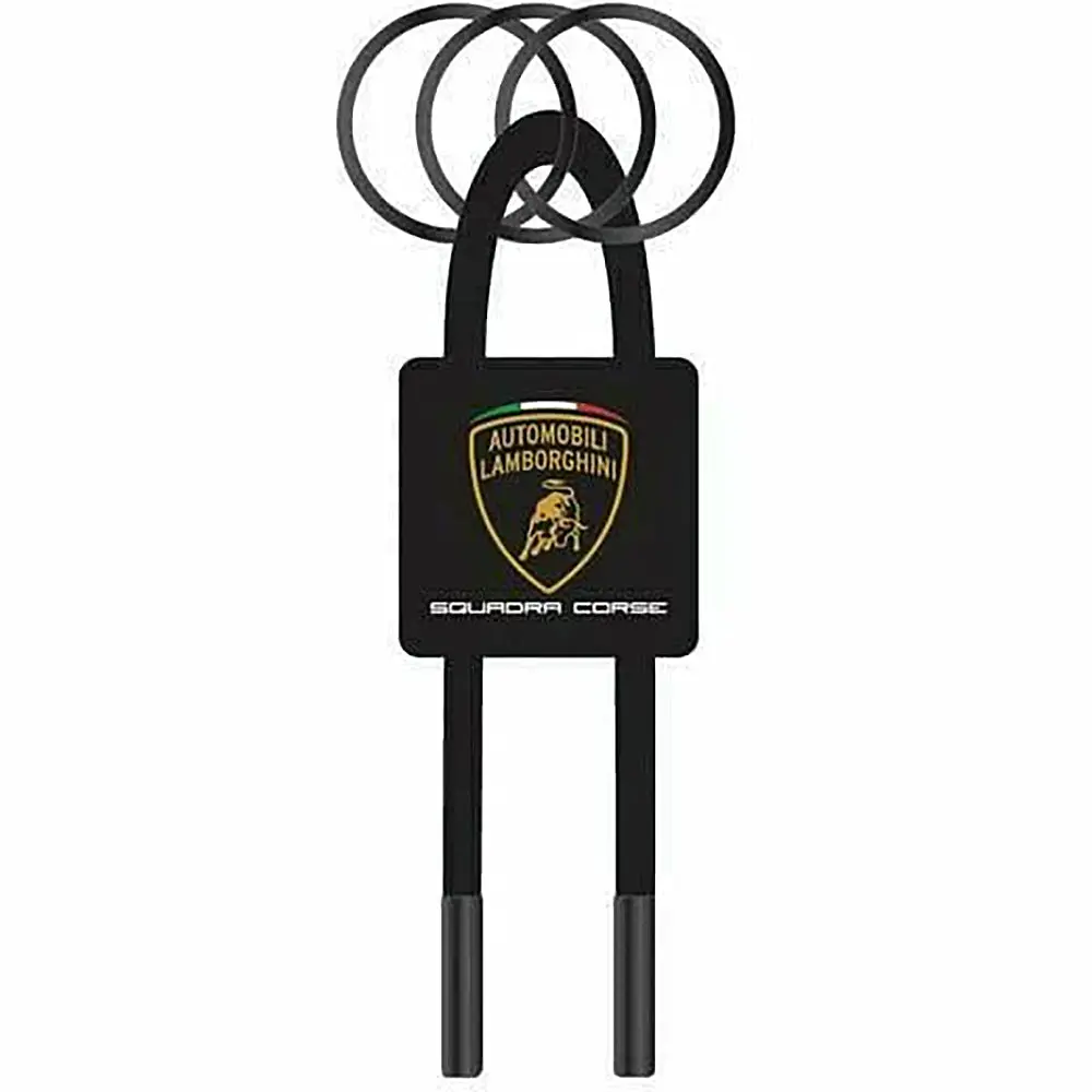 Lamborghini Squadra Corse Rubber Loop Keychain Black 1