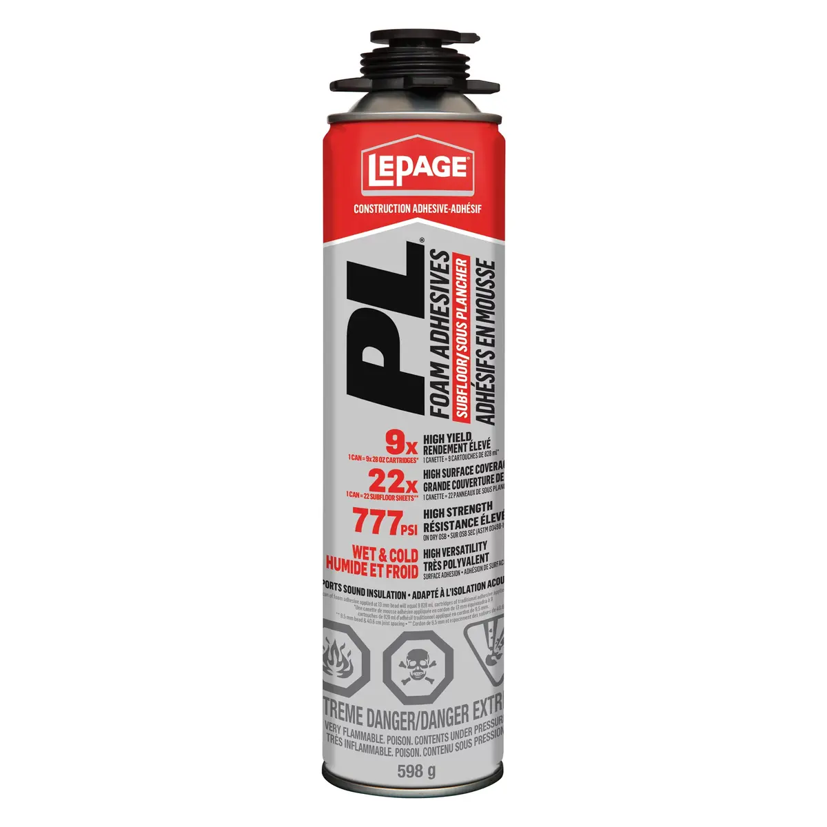 Lepage 2972987 Pl Subfloor Foam Construction Adhesive 598G/ 21.1Oz. 1