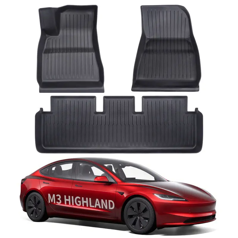 All Weather Tpe Interior Floor Mats Cargo Liners Set For Tesla 2024+ Model 3 Highland 1