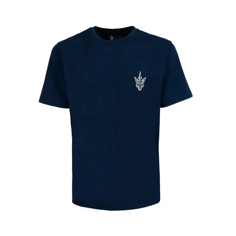 Maserati Trident Logo Tee Shirt Navy 1