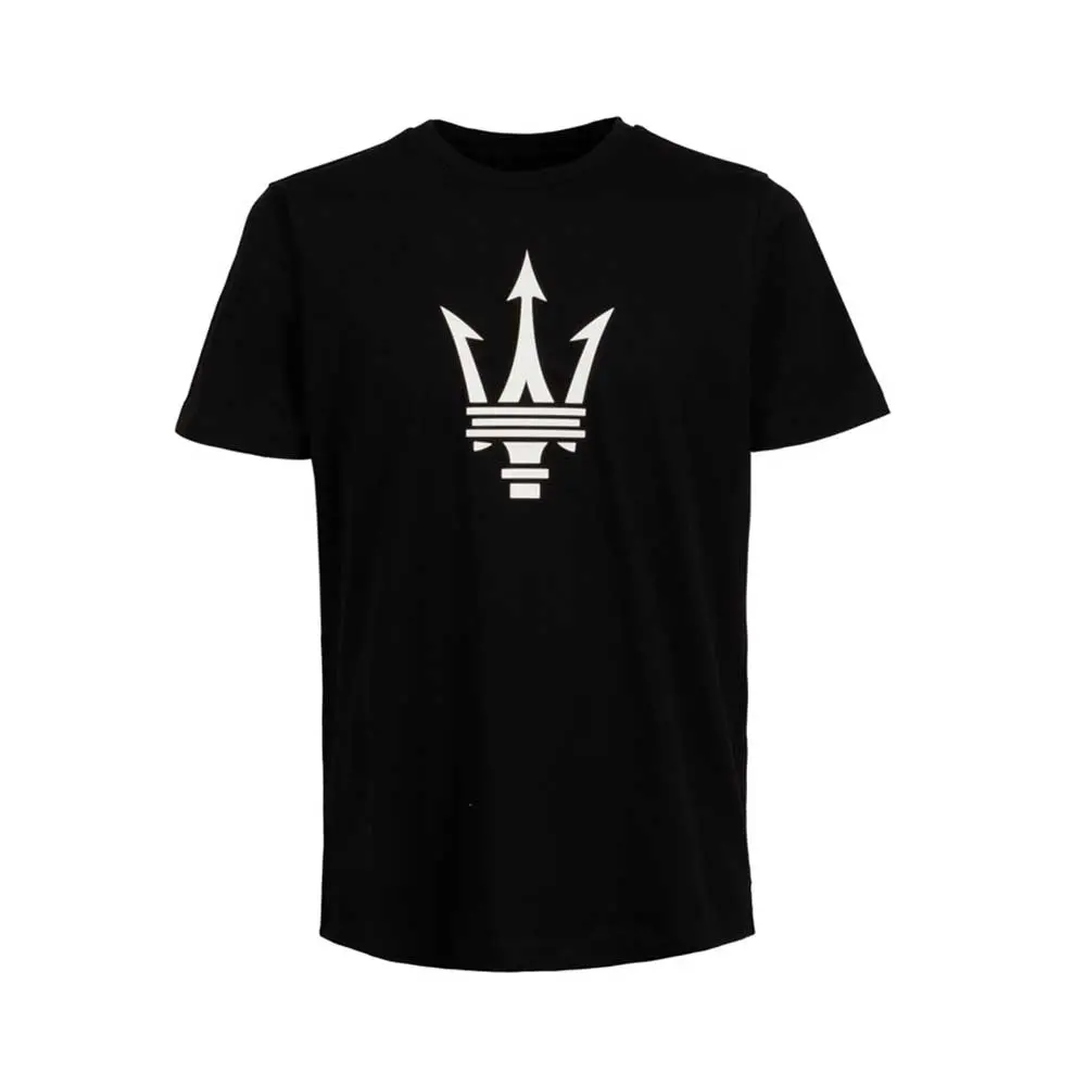 Maserati Trident Large Logo Tee Shirt Black 1