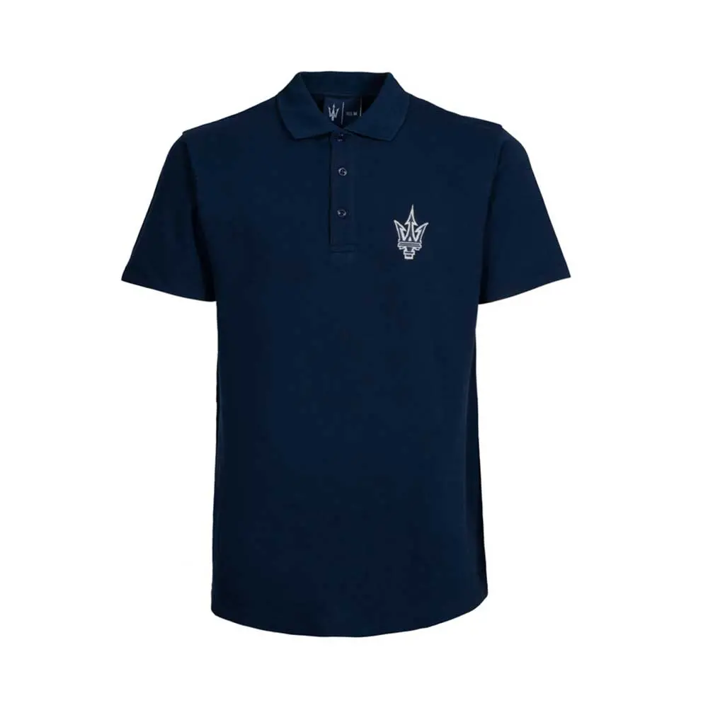 Maserati Trident Logo Polo Shirt Navy 1